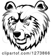Poster, Art Print Of Black And White Bear Face