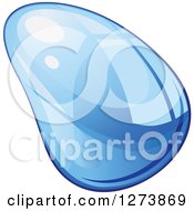 Clipart Of A Blue Droplet Of Water 2 Royalty Free Vector Illustration