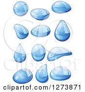 Poster, Art Print Of Blue Droplets Of Water
