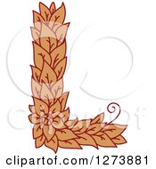 Poster, Art Print Of Floral Capital Letter L With A Flower