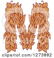 Clipart Of A Floral Capital Letter M With A Flower Royalty Free Vector Illustration