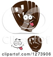 Poster, Art Print Of Brown Baseball Gloves And A Face