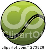 Clipart Of A Green Tennis Ball Royalty Free Vector Illustration