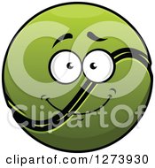 Clipart Of A Happy Smiing Tennis Ball Royalty Free Vector Illustration