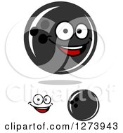 Clipart Of Bowling Balls And A Face Royalty Free Vector Illustration