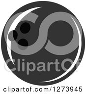 Clipart Of A Grayscale Bowling Ball Royalty Free Vector Illustration