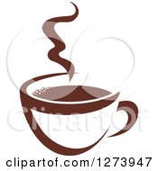 Poster, Art Print Of Dark Brown And White Steamy Coffee Cup 10