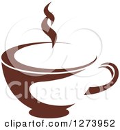 Poster, Art Print Of Dark Brown And White Steamy Coffee Cup 12