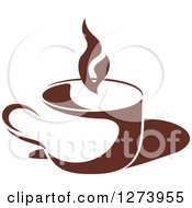Poster, Art Print Of Dark Brown And White Steamy Coffee Cup 5