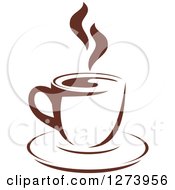 Poster, Art Print Of Dark Brown And White Steamy Coffee Cup 3