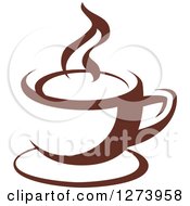 Poster, Art Print Of Dark Brown And White Steamy Coffee Cup 4