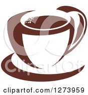 Poster, Art Print Of Dark Brown And White Coffee Cup And Saucer