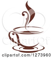 Poster, Art Print Of Dark Brown And White Steamy Coffee Cup 7