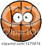 Clipart Of A Basketball Character Smiling Royalty Free Vector Illustration