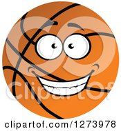 Clipart Of A Grinning Basketball Character Royalty Free Vector Illustration