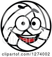 Clipart Of A Happy Smiling Volleyball Character Royalty Free Vector Illustration