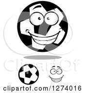 Clipart Of Soccer Balls And A Face 2 Royalty Free Vector Illustration