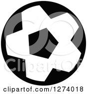 Clipart Of A Black And White Soccer Ball 2 Royalty Free Vector Illustration