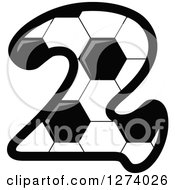 Clipart Of A Soccer Ball Number Two Royalty Free Vector Illustration