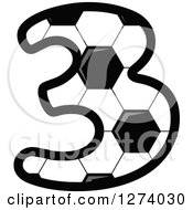 Clipart Of A Soccer Ball Number Three Royalty Free Vector Illustration