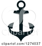 Clipart Of A Dark Blue Nautical Anchor 23 Royalty Free Vector Illustration