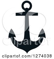 Clipart Of A Dark Blue Nautical Anchor 24 Royalty Free Vector Illustration