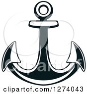 Clipart Of A Dark Blue Nautical Anchor 25 Royalty Free Vector Illustration