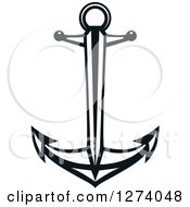 Clipart Of A Dark Blue Nautical Anchor 29 Royalty Free Vector Illustration