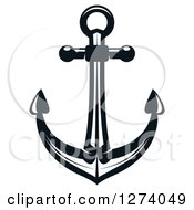 Clipart Of A Dark Blue Nautical Anchor 30 Royalty Free Vector Illustration