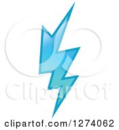 Clipart Of A Bolt Of Blue Lightning 2 Royalty Free Vector Illustration