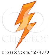 Clipart Of A Bolt Of Orange Lightning 4 Royalty Free Vector Illustration
