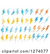 Poster, Art Print Of Bolts Of Blue Yellow And Orange Lightning