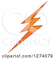 Clipart Of A Bolt Of Orange Lightning 3 Royalty Free Vector Illustration