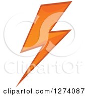 Clipart Of A Bolt Of Orange Lightning Royalty Free Vector Illustration