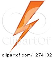 Clipart Of A Bolt Of Orange Lightning 7 Royalty Free Vector Illustration