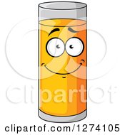 Clipart Of A Happy Tall Glass Of Orange Juice Royalty Free Vector Illustration