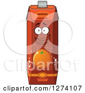 Clipart Of A Happy Carton Of Orange Juice Royalty Free Vector Illustration