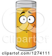 Clipart Of A Happy Tall Glass Of Apple Juice Royalty Free Vector Illustration