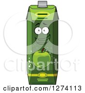 Clipart Of A Happy Carton Of Apple Juice 2 Royalty Free Vector Illustration