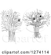 Poster, Art Print Of Grayscale Computer Chip And Circuit Trees