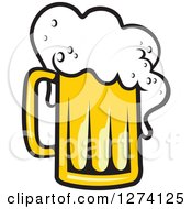 Clipart Of A Frothy Mug Of Beer 21 Royalty Free Vector Illustration