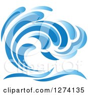 Poster, Art Print Of Blue Splashing Ocean Surf Wave 5