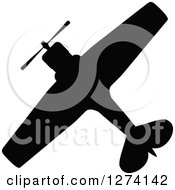 Clipart Of A Black Silhouetted Airplane 5 Royalty Free Vector Illustration