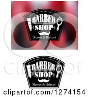 Poster, Art Print Of Barber Shop Designs With Mirrors Shaving Cream And A Mustache