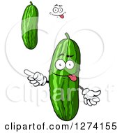 Clipart Of Cucumbers And A Face Royalty Free Vector Illustration