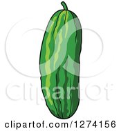 Clipart Of A Green Cucumber Royalty Free Vector Illustration