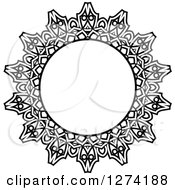 Poster, Art Print Of Black And White Round Lace Frame Design 9