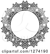 Clipart Of A Black And White Round Lace Frame Design 11 Royalty Free Vector Illustration by Vector Tradition SM