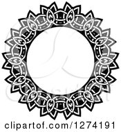 Clipart Of A Black And White Round Lace Frame Design 12 Royalty Free Vector Illustration by Vector Tradition SM