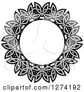 Clipart Of A Black And White Round Lace Frame Design 13 Royalty Free Vector Illustration